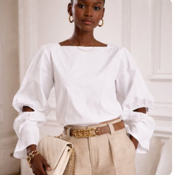 Tibi Tops - TIBI POPLIN SPLIT SLEEVE TOP SIZE 12